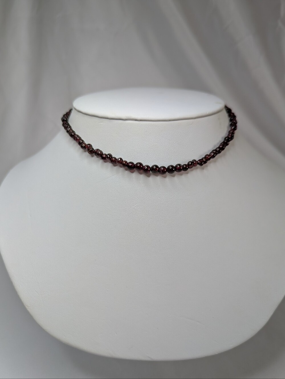 Garnet Bead Choker Necklace
